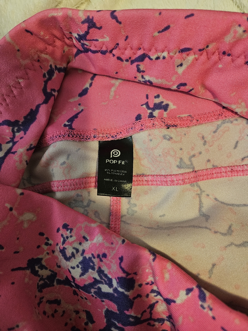 POP Fit Pink Marble High-Rise Leggings - Picture 4 of 4